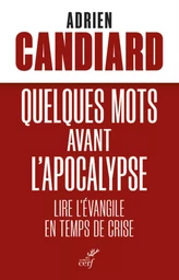 QUELQUES MOTS AVANT L'APOCALYPSE - LIRE L'EVANGILEEN TEMPS DE CRISE