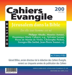 CAHIERS EVANGILE - N 200 JERUSALEM DANS LA BIBLE