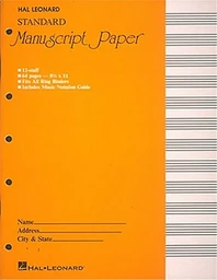 CAHIER DE MUSIQUE - 12 PORTEES, 64 PP. PAPIER BLANC