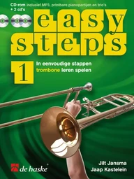 EASY STEPS 1 TROMBONE -  IN EENVOUDIGE STAPPEN TROMBONE LEREN SPELEN - RECUEIL ET MEDIAS