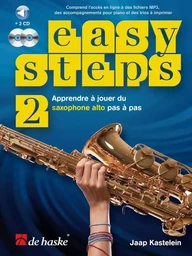 EASY STEPS 2 [F] - APPRENDRE A JOUER DU SAXOPHONE ALTO PAS A PAS + CD + ENREGISTREMENT(S) EN LIGNE