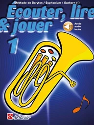 JEAN CASTELAIN : ECOUTER, LIRE & JOUER 1 BARYTON/EUPH/SAXHORN CLE DE SOL - RECUEIL + SUPPORT ONLINE