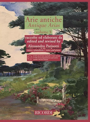 ARIE ANTICHE VOLUME 3 - VOCAL AND PIANO - RECUEIL + CD -  A. PARISOTTI - RICORDI