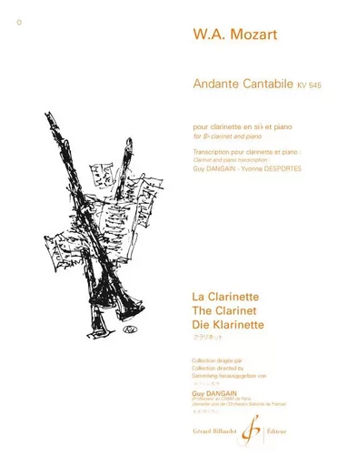 ANDANTE CANTABILE KV545 -  MOZART W. A. - BILLAUDOT