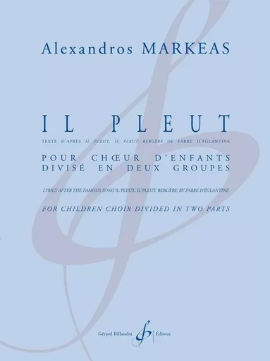 IL PLEUT -  MARKEAS ALEXANDROS - BILLAUDOT