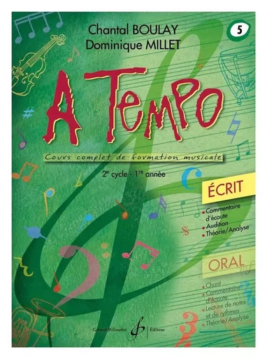 A TEMPO - PARTIE ECRITE - VOLUME 5 -  BOULAY CHANTAL - BILLAUDOT