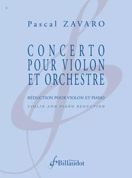 CONCERTO POUR VIOLON - REDUCTION POUR VIOLON ET PIANO - EDITION BILINGUE