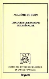 Discours sur l'origine de l'inégalité