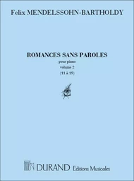 MENDELSSOHN : ROMANCES SANS PAROLES V2 PIANO (11 A 19) - EDITE PAR MAURICE RAVEL