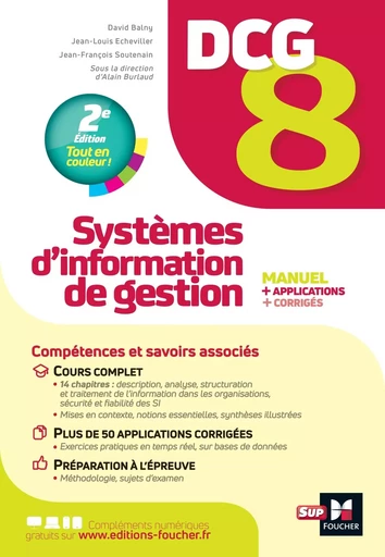 DCG 8 Systèmes d'information de gestion Manuel et applications 5e édition - Jean-François Soutenain - FOUCHER