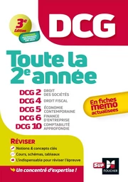 DCG - Toute la 2e année du DCG 2, 4, 5, 6, 10 en fiches - 2024 - Révision 2024-2025