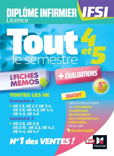 Tout le semestre 4 & 5 en fiches memos - DEI IFSI - 5e édition - Révision et entraînement - Kamel Abbadi, Jean Oglobine, Geneviève Picot, Priscilla Benchimol, Anne Quinville, Lénaïck Ramage, Eric Rasolo, Marie-Candide Samaké, Ertan Yilmaz, Arezki Youcef-Khodja, Jacques Birouste, Nadine Follain, Grégoire Bordes, Alain Bourguignat, Alexis Cavaillon, Peter Crevant, Sébastien Derue, Karim Ferhi, Samir Kaddar, Wassila Korribi-Meribai, André Le Texier, Sylvain Ledoux-Perriguey, Magali Massé, Cidàlia Moussier, Sylvie Navarre - FOUCHER