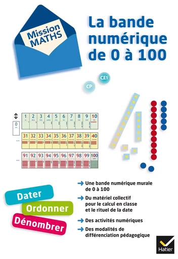 Mission Maths - Bande numérique de 0 à 100 éd. 2012 - Matériel pour la classe et guide pédagogique - Valérie Barry-Soavi - HATIER