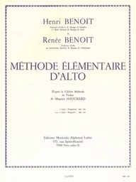 HENRI ET RENEE BENOIT : METHODE ELEMENTAIRE D'ALTO VOL 2 - D'APRES HAUCHARD