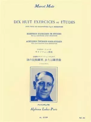 MARCEL MULE: DIX HUIT EXERCICES ET ETUDES D'APRES BERBIGUIER -  MULE, MARCEL (COMPOS - ALPHONSE LEDUC