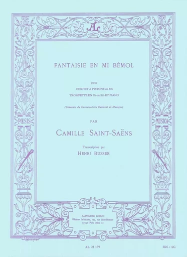 CAMILLE SAINT-SAENS : FANTAISIE EN MI BEMOL - TROMPETTE ET PIANO -  SAINT-SAENS, CAMILLE - ALPHONSE LEDUC