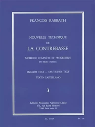 FRANCOIS RABBATH - NOUVELLE TECHNIQUE DE LA CONTREBASSE , VOL. 3