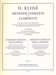 HYACINTHE-ELEONORE KLOSE : METHODE COMPLETE DE CLARINETTE VOLUME 2 - PARTIES 3 A 5