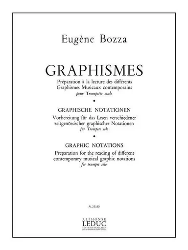 EUGENE BOZZA : GRAPHISMES - POUR TROMPETTE SEULE -  BOZZA, EUGENE - ALPHONSE LEDUC