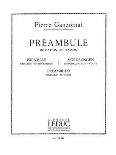 GANZOINAT: PREAMBULE (BASSOON SOLO) -  GANZOINAT (COMPOSER) - ALPHONSE LEDUC