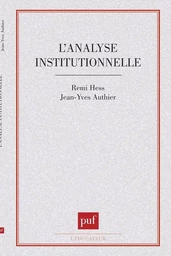 L'analyse institutionnelle