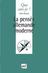 La pensée allemande moderne