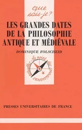 Les grandes dates de la philosophie antique et médiévale