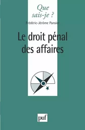 Le droit pénal des affaires