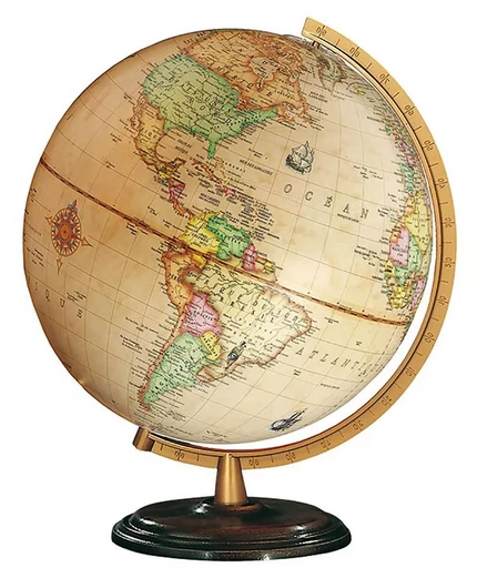 GLOBE 30 CM RENAISSANCE PIED BOIS LUMINEUX -  - COLUMBUS