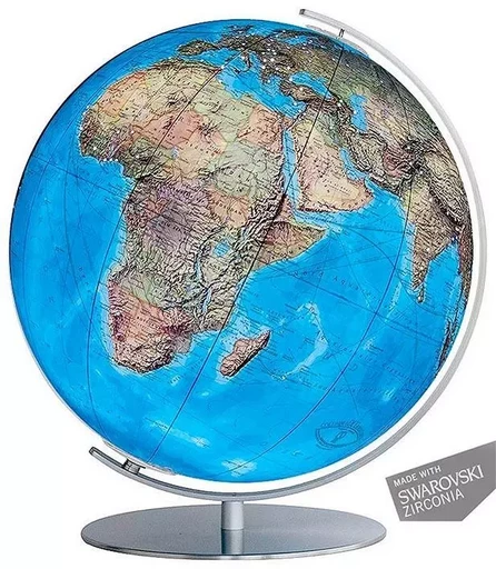 GLOBE 40 CM DUO SWAROVSKI PIED ACIER -  - COLUMBUS