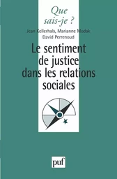 Le sentiment de justice dans les relations sociales