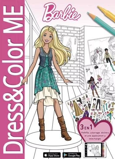 BARBIE DRESS & COLOR ME -  - BOOK N APP