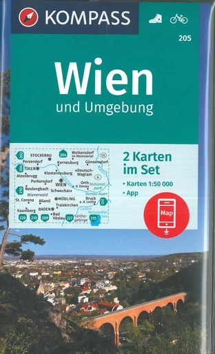 205 WIEN UND UMGEBUNG -  - KOMPASS KARTEN