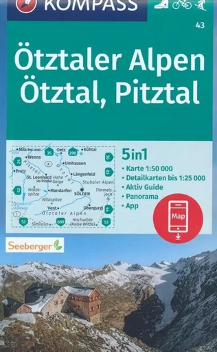 43 OTZTALER ALPEN -  - KOMPASS KARTEN