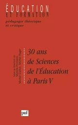 30 ans de sciences de l'éducation à paris V