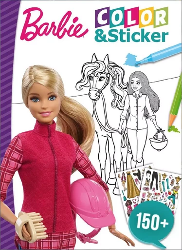 BARBIE - CHEVAUX COLOR AND STICKER -  - BOOK N APP