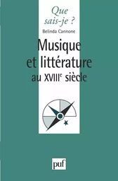 Musique et littérature au XVIIIe siècle