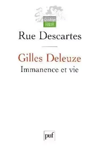 Gilles Deleuze -  Rue Descartes - PUF