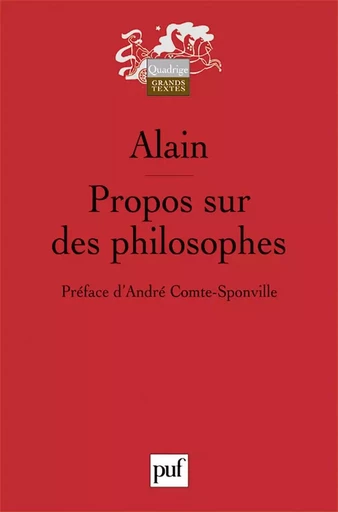 Propos sur des philosophes -  Alain - PUF