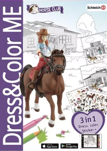 SCHLEICH HORSE CLUB DRESS & COLOR ME -  - BOOK N APP