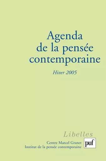 Agenda de la pensée contemporaine, hiver 2005, n° 3 - François Jullien - PUF