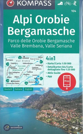 104 ALPI OROBIE BERGAMASCHE PARCO DELLE OROBIE BERGAMASCHE -  - KOMPASS KARTEN