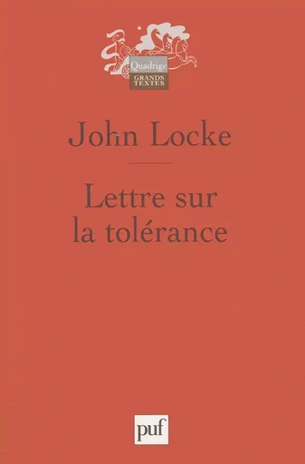 Lettre sur la tolérance - John Locke - PUF