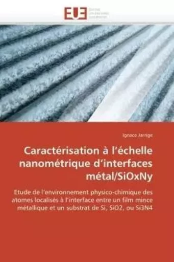 Caractérisation à l échelle nanométrique d interfaces métal/sioxny -  JARRIGE-I - UNIV EUROPEENNE