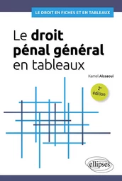 Le droit pénal général en tableaux