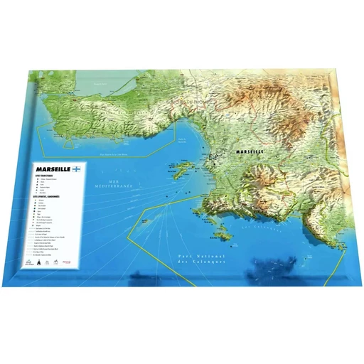 CARTE EN RELIEF DE MARSEILLE -  3DMAP - 3DMAP