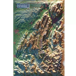 CARTE EN RELIEF DU MASSIF DU VERCORS