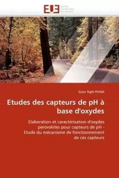 Etudes des capteurs de ph à base d''oxydes