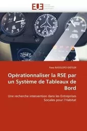 Opérationnaliser la rse par un système de tableaux de bord