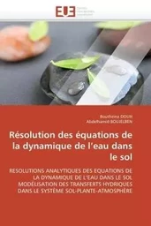 Résolution des équations de la dynamique de l eau dans le sol